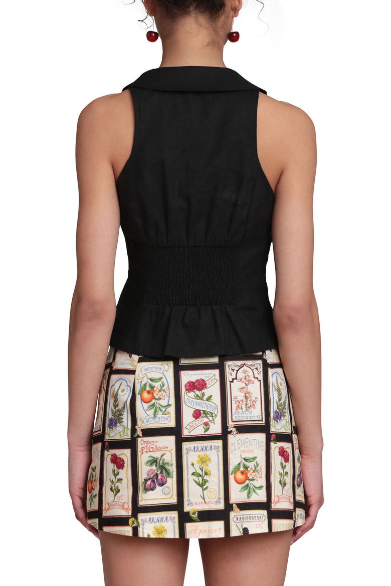 Tie Front Sleeveless Top, Alternate, color, BLACK