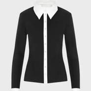 Anne Fontaine Women's Shirt Nuage White Cotton Long Sleeve Shirt With Classic Collar And Front Buttons
