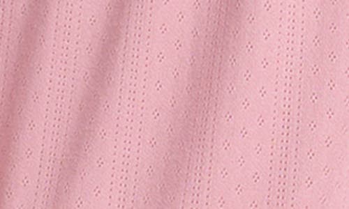 Splendid Pointelle Cardigan, Camisole & Pants Pajamas In Pink