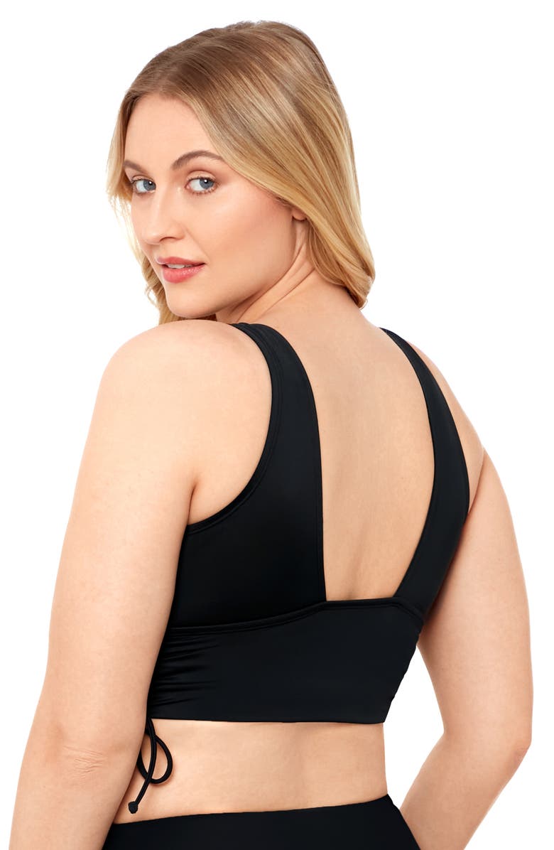 S3 Apparel Cinched Adjustable Midkini Top, Alternate, color, Onyx Black