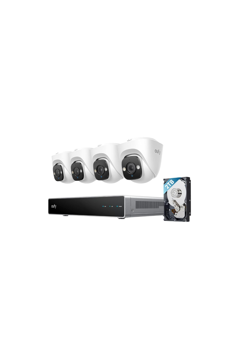 Security PoE NVR System E41, 4-Cam, 2TB HDD, Main, color, White