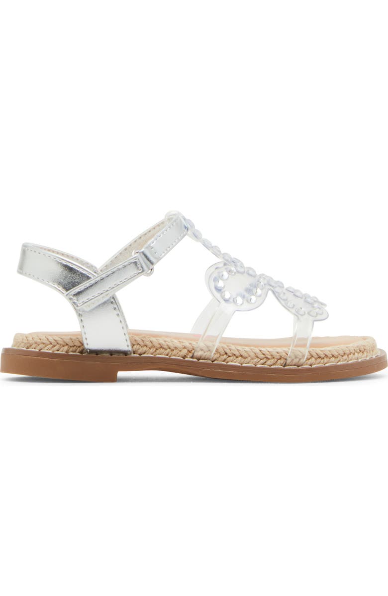 Steve Madden Kids' Tflute Espadrille Ankle Strap Sandal, Alternate, color, Silver