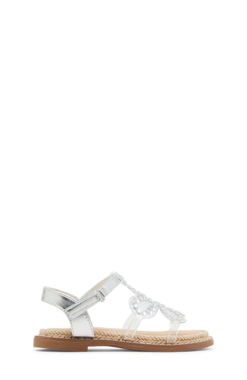 Steve Madden Kids' Tflute Espadrille Ankle Strap Sandal In Silver