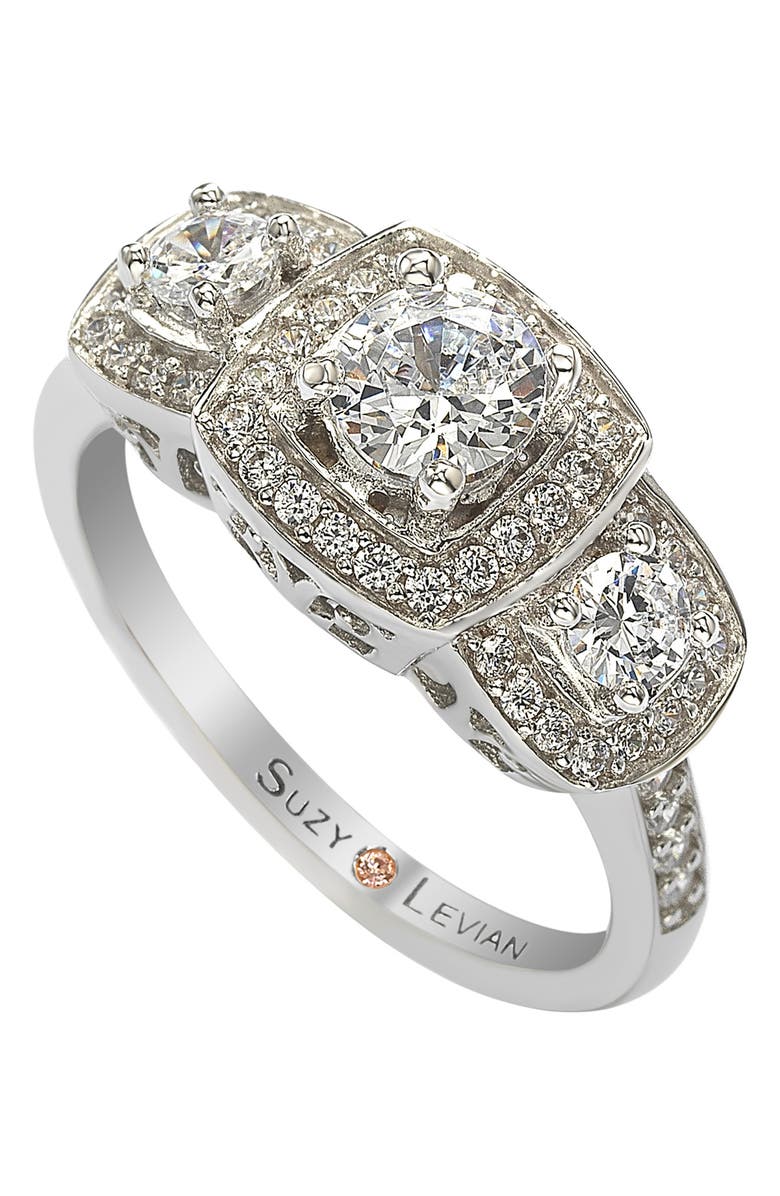 SUZY LEVIAN Sterling Silver CZ Bridal Ring, Main, color, White