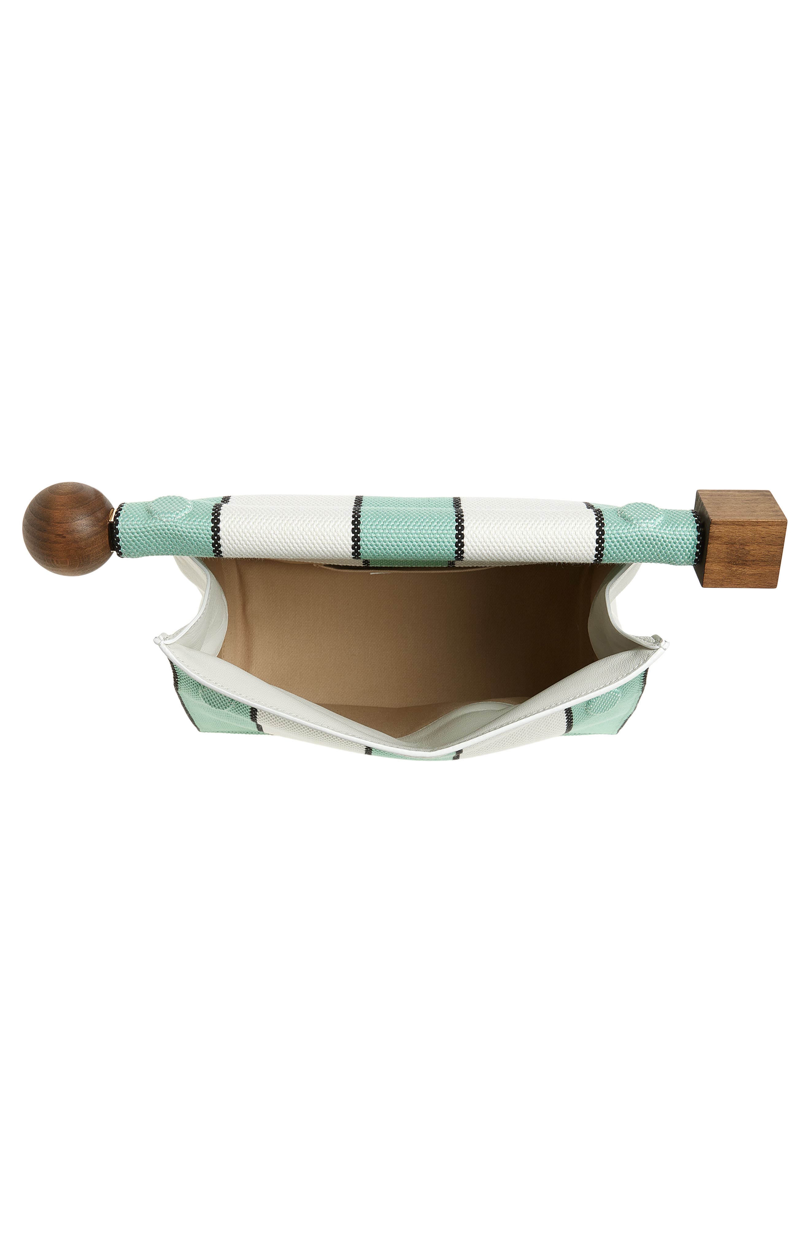 Jacquemus La Pochette Rond Carré Canvas Clutch, Alternate, color, Print Stripes White / Min 5Bt
