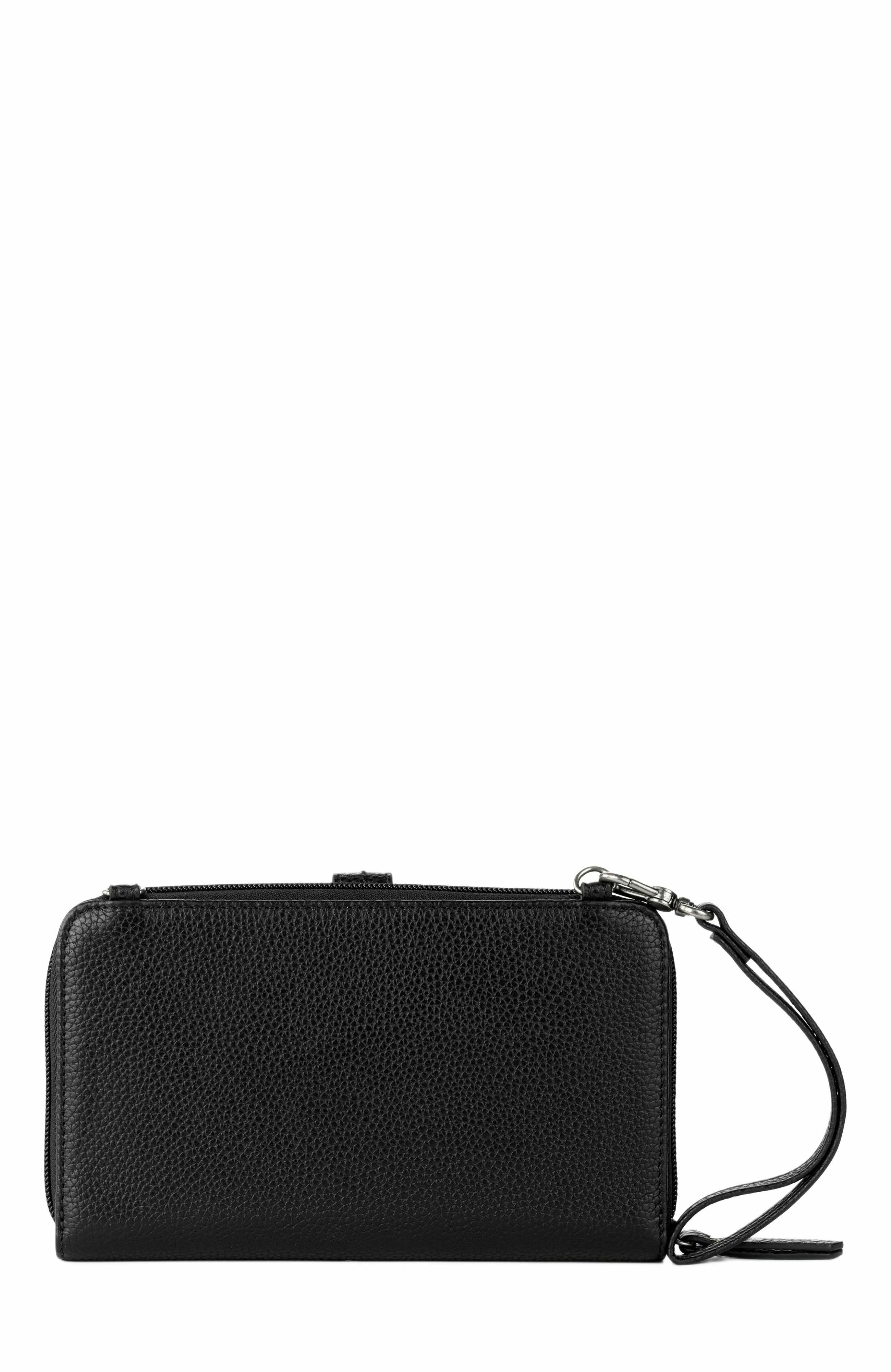 The Sak Iris Smartphone Crossbody Bag, Alternate, color, Black Leather