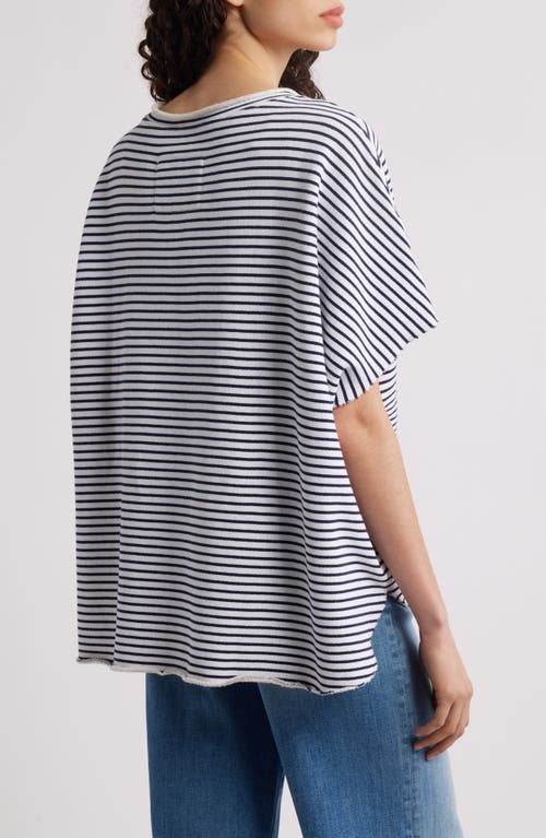 Frank & Eileen Olive Triple Fleece Original Capelet In White And British Royal Navy