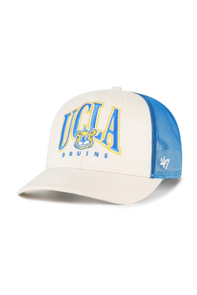 Men's '47  Natural UCLA Bruins Drawbridge Trucker Adjustable Hat, Main, color, Natural