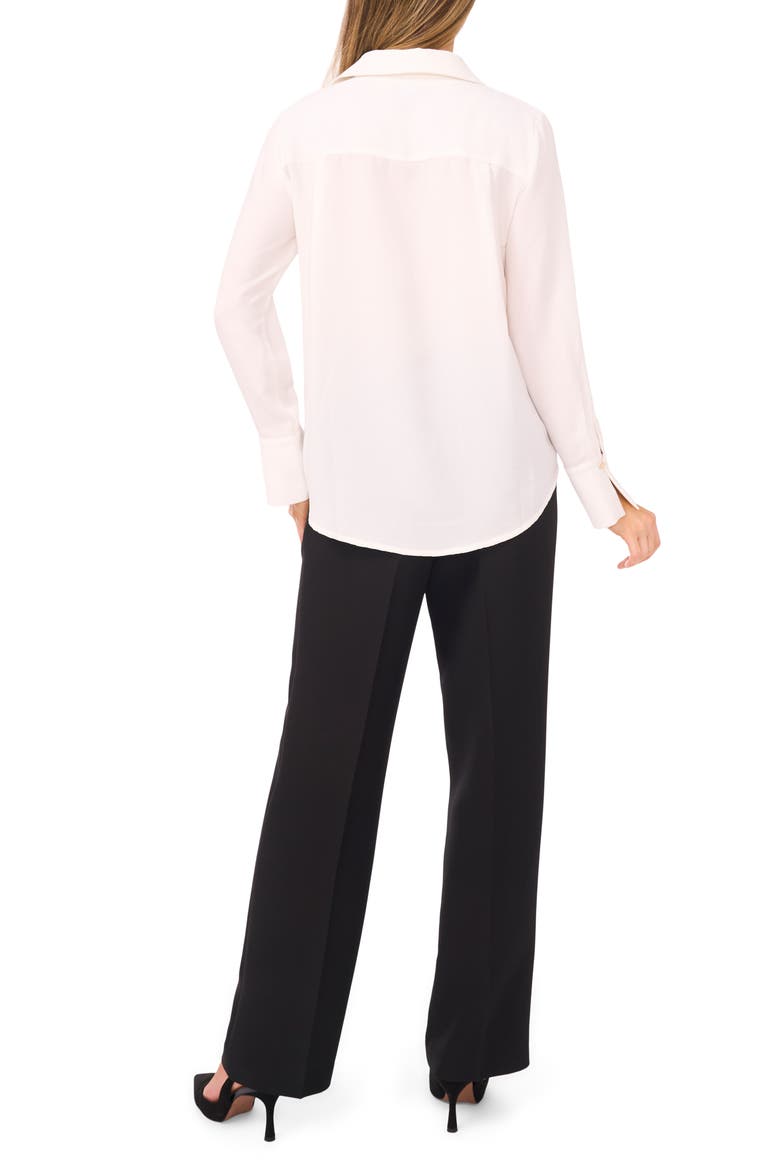 Tonal Stripe Collared Split Neck Top, Alternate, color, NEW IVORY