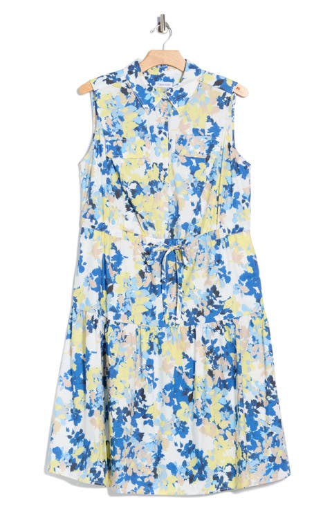 Floral Cap Sleeve A-Line Midi Dress (Plus)