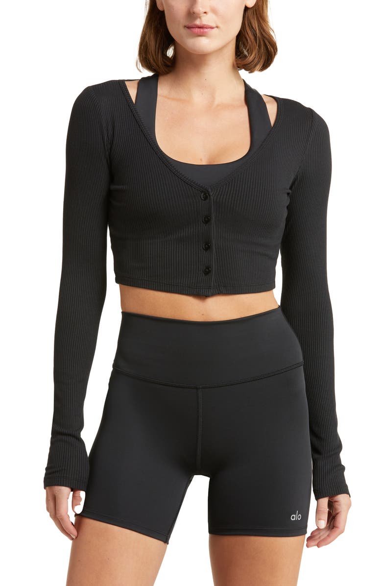 Alo Whisper Modal Blend Crop Cardigan, Main, color,