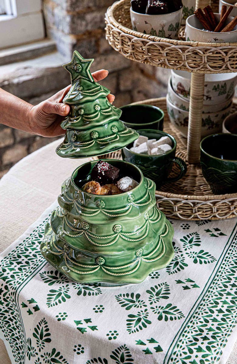 Juliska Berry & Thread Christmas Tree Cookie Jar, Alternate, color, Basil