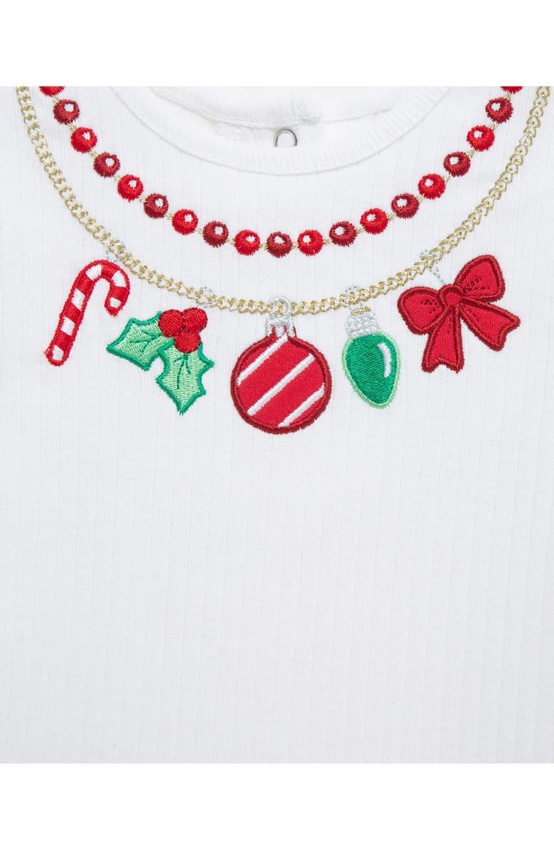 Little Me Kids' Bodysuit, Skirted Leggings & Headband Set, Alternate, color, White Multi