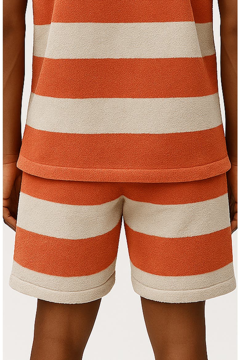 Stripe Cotton Terry Shorts, Alternate, color, WHITE / PINK