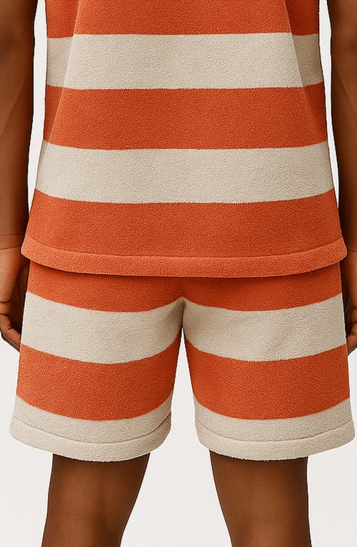 D.rt Stripe Cotton Terry Shorts In Orange