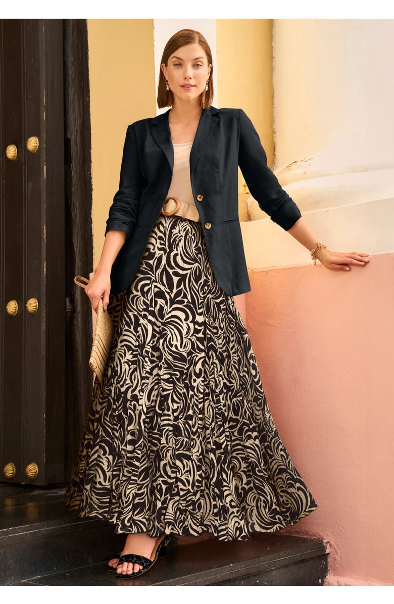 Jessica London Linen Blazer, Alternate, color, Black