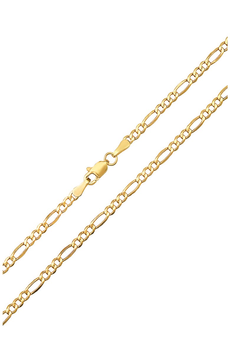 14K Gold 20" Figaro Chain Necklace, Alternate, color, GOLD