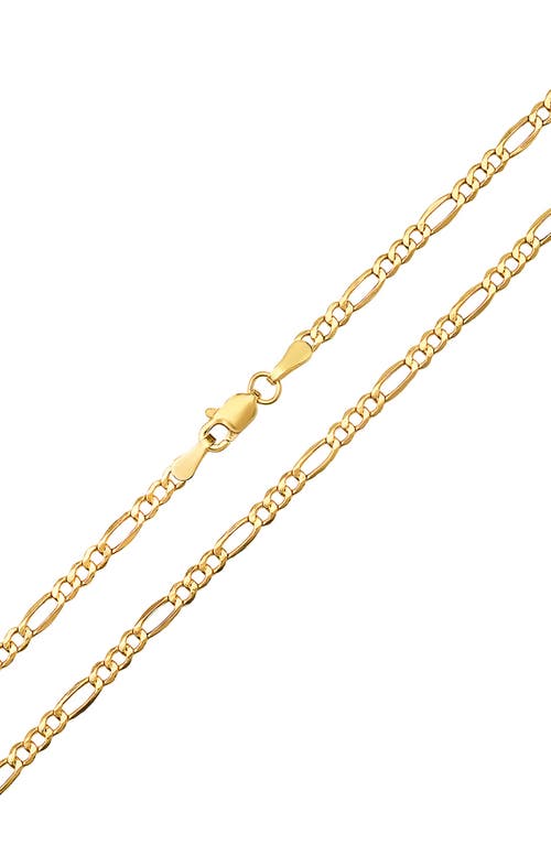 Queen Jewels 14k Gold 20" Figaro Chain Necklace In Gold