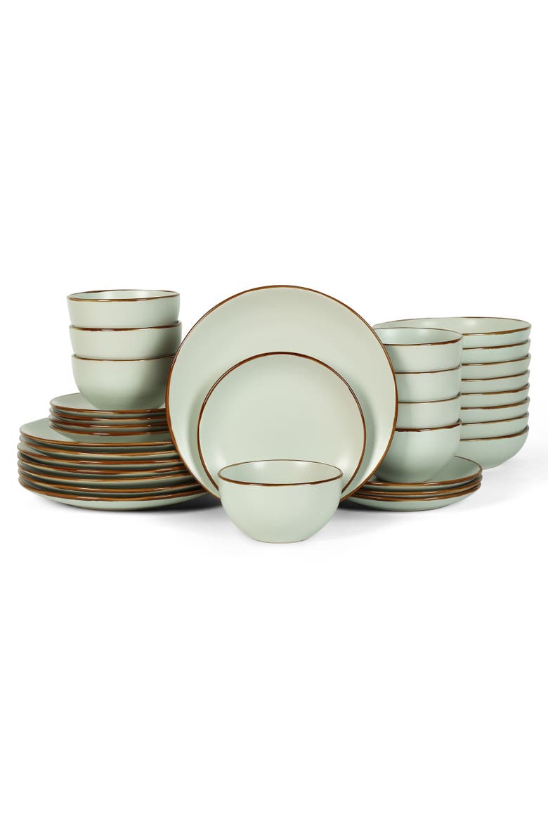 Brasa Stoneware 32-Piece Dinnerware Set, Main, color, Light Green