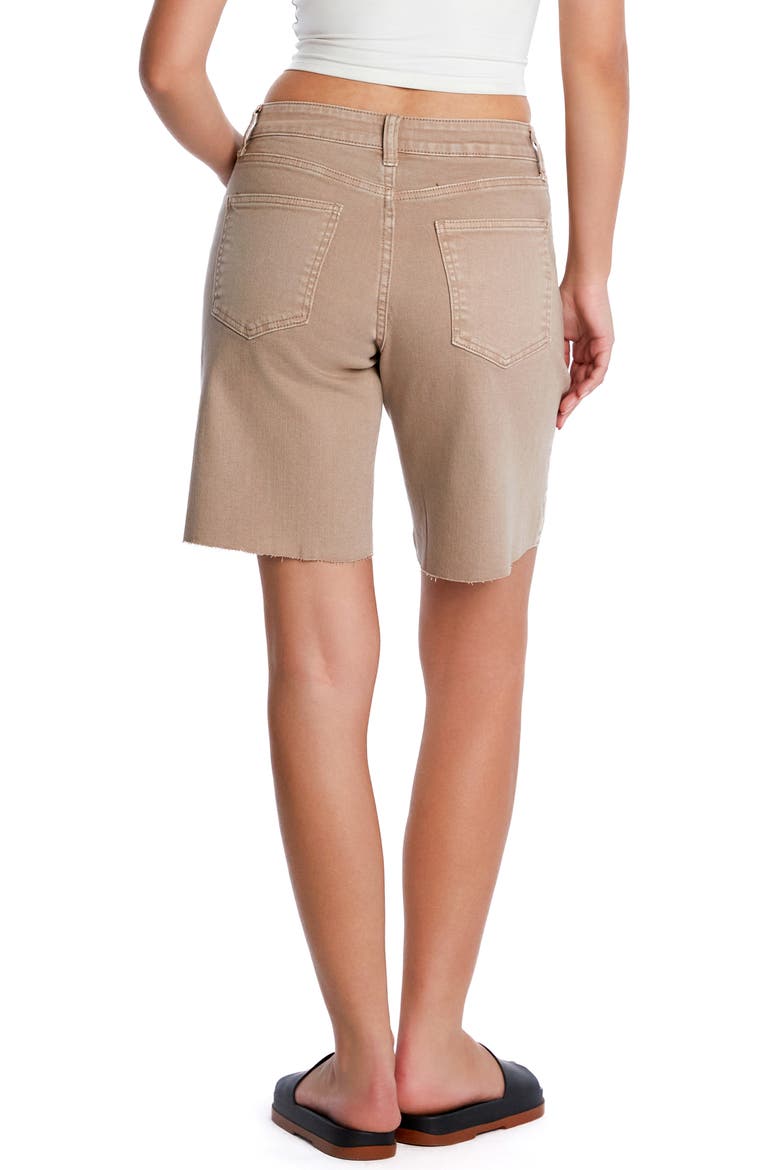 Cool Summer Raw Hem Long Denim Shorts, Alternate, color, FUNGI
