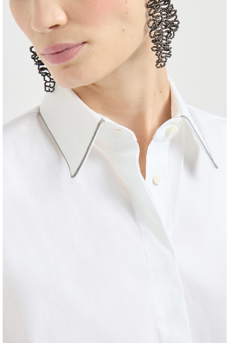Stretch poplin shirt, Alternate, color, White