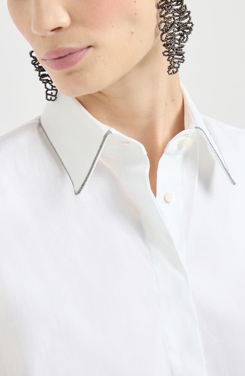 Brunello Cucinelli Stretch poplin shirt, Alternate, color, White
