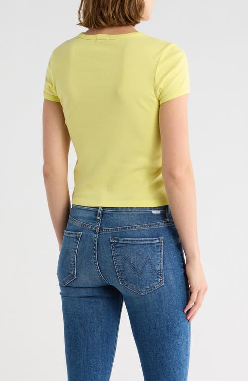 Mother The Itty Bitty Cotton Graphic Baby Tee In Yellow