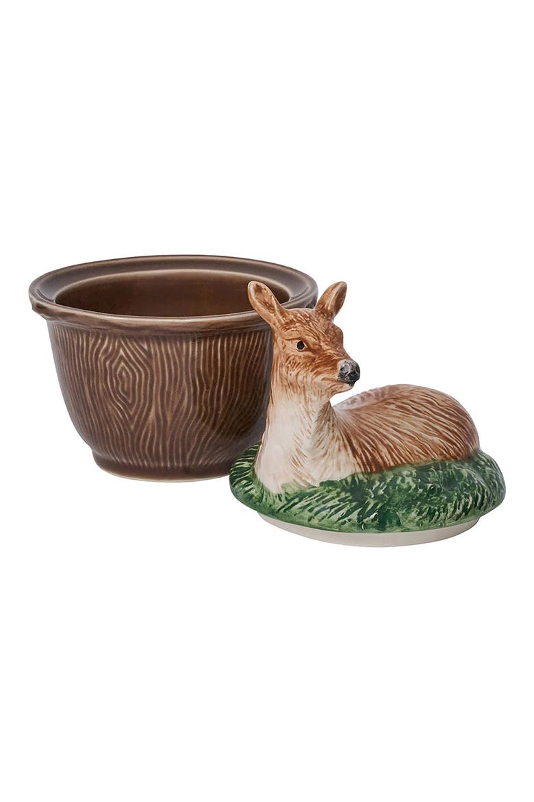 Forest Walk Deer Covered Bowl, Alternate, color, MULTI