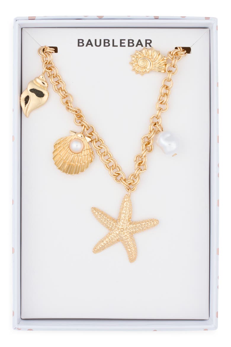 For the Shell Seekers Charm Necklace, Main, color, GOLD