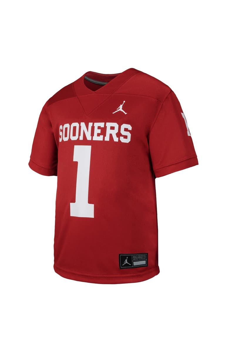 Jordan Brand Youth Jordan Brand #1 Crimson Oklahoma Sooners Untouchable Replica Game Jersey, Alternate, color, Crimson