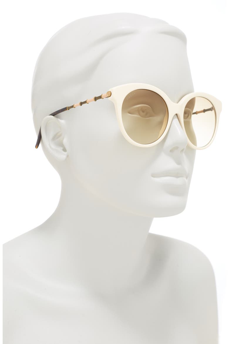 55mm Round Sunglasses, Alternate, color, IVORY GOLD BROWN/ GBN