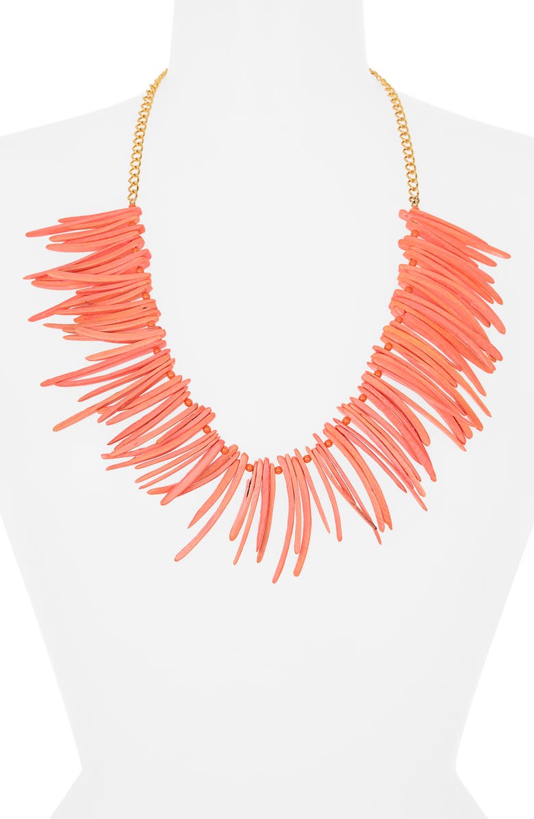 Kenneth Jay Lane Coral Spike Necklace, Alternate, color, 