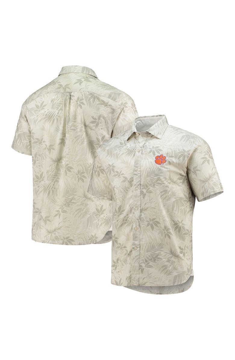 Tommy Bahama Men's Tommy Bahama Oatmeal Clemson Tigers Forest Fronds Button-Up Shirt, Main, color, 