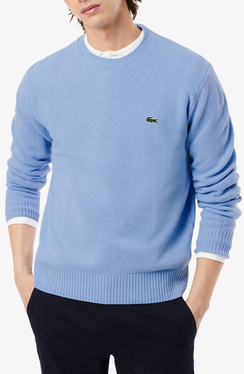 Lacoste Classic Fit Merino Wool Crewneck Sweater, Main, color, Overview