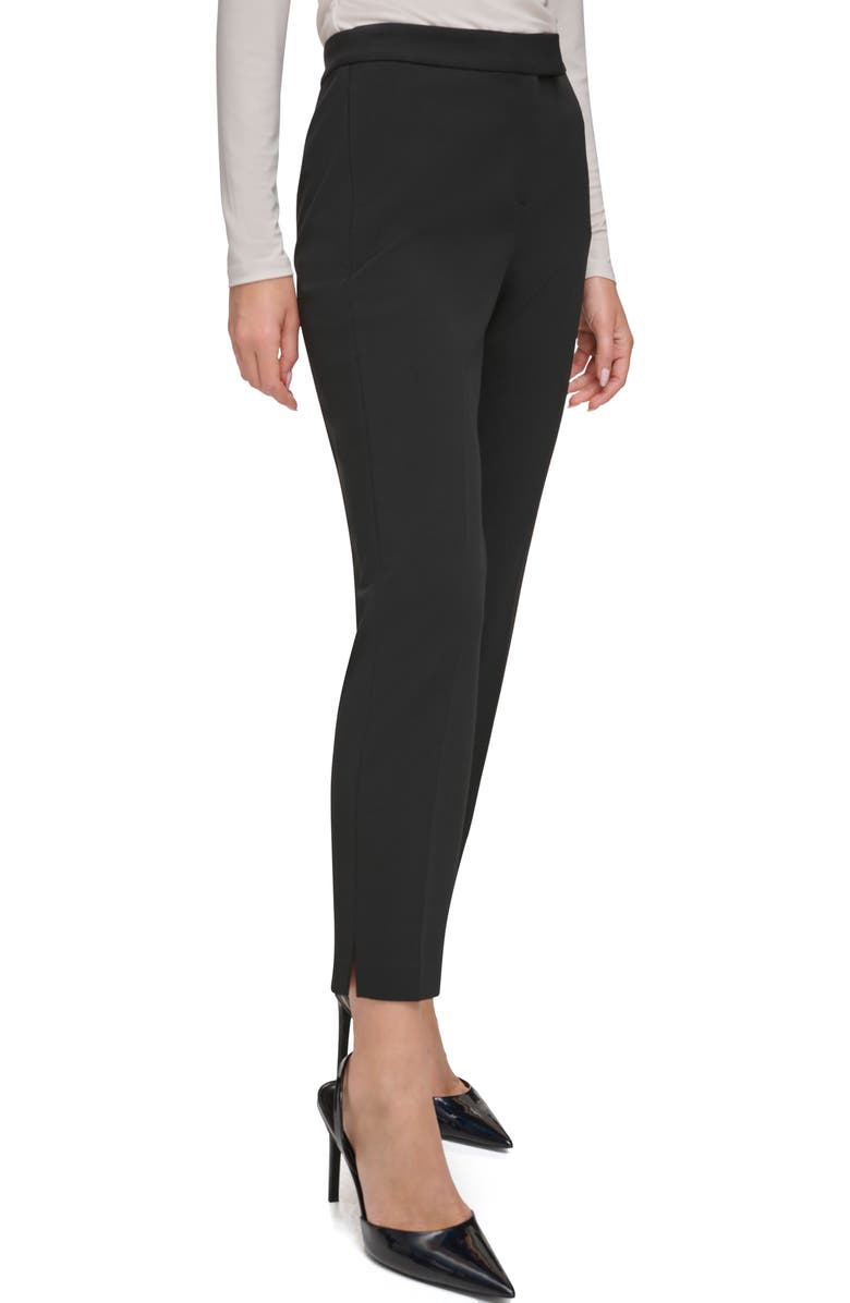 DKNY Foundation Slim Leg Career Pants, Alternate, color, Black