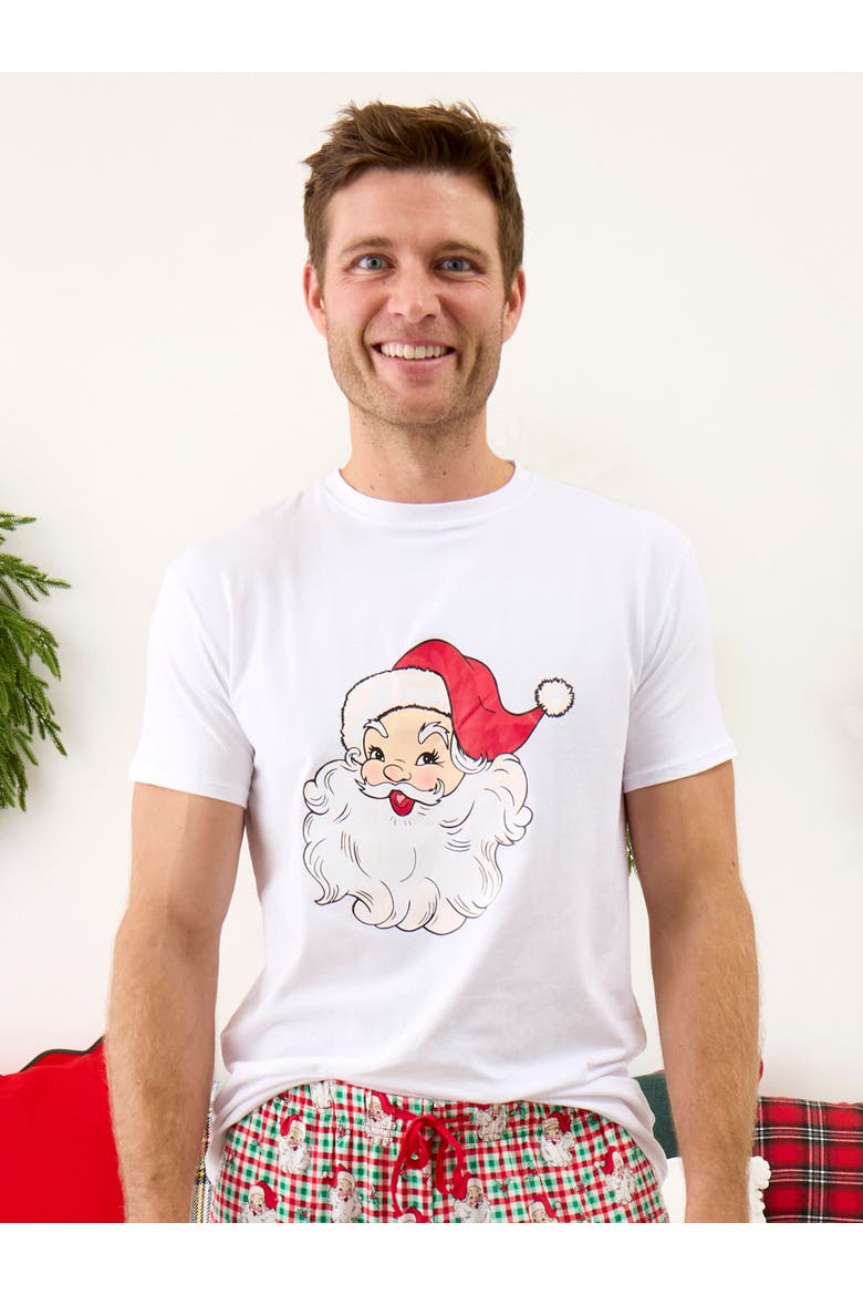 Gender Inclusive Adult Holiday Short Sleeve Graphic Tee, Alternate, color, Santa White