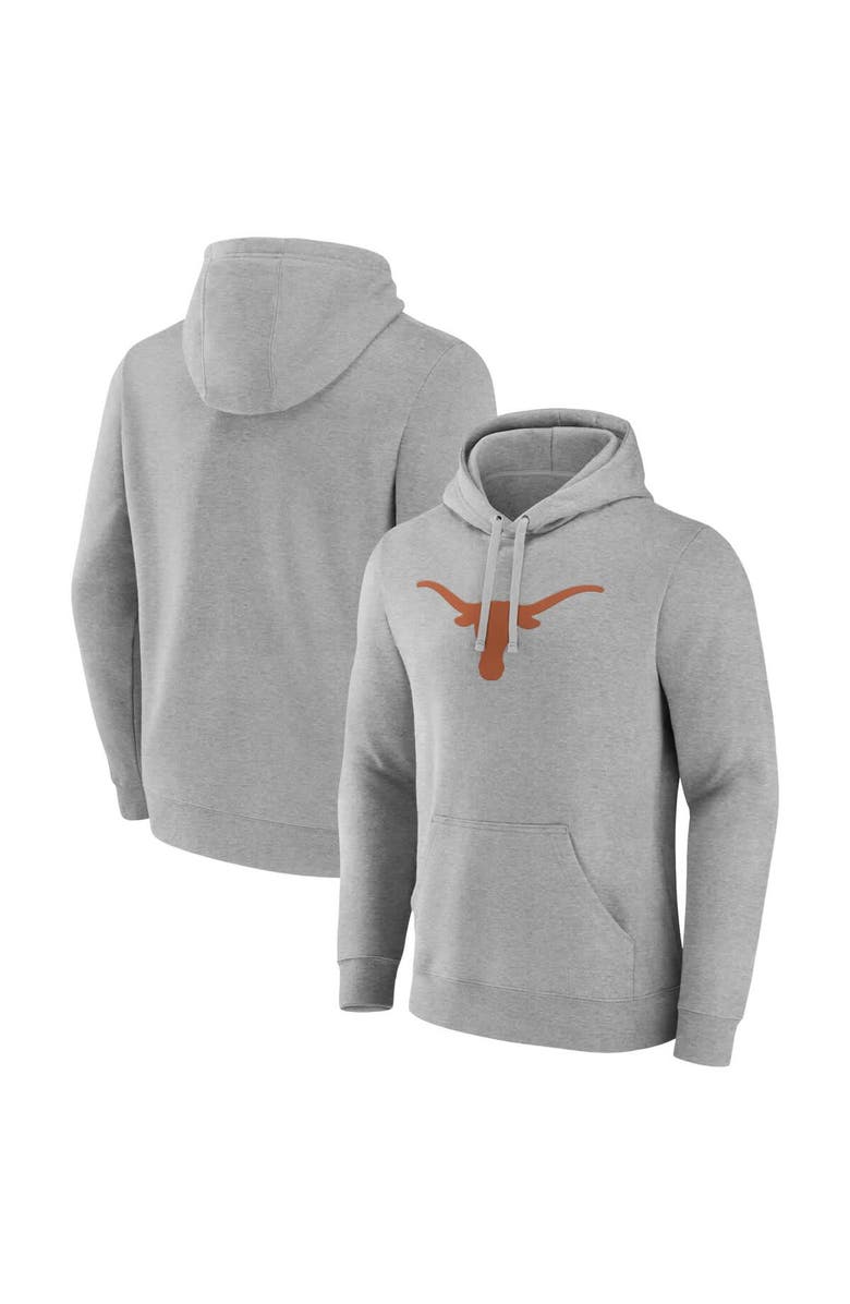 FANATICS Men's Fanatics Gray Texas Longhorns Fleece Pullover Hoodie, Main, color,