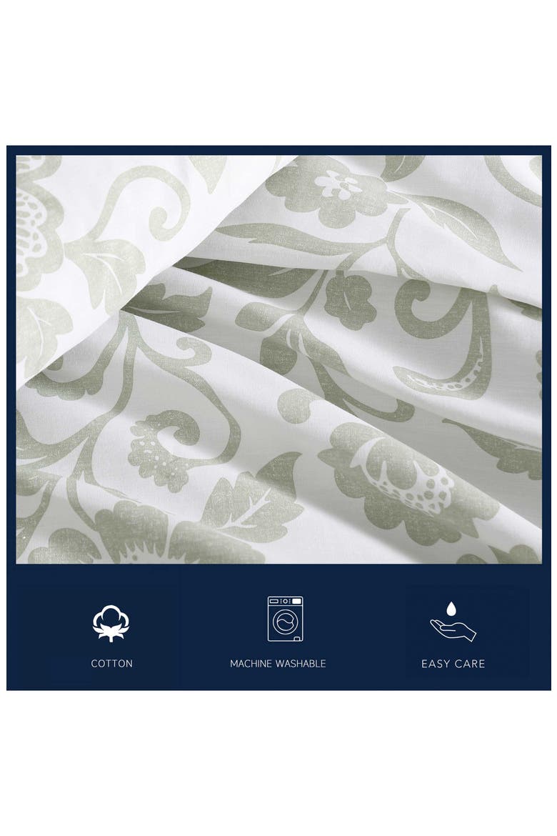 Jacob Bay Floral Cotton Comforter Set, Alternate, color, LIGHT / MEDIUM GREEN