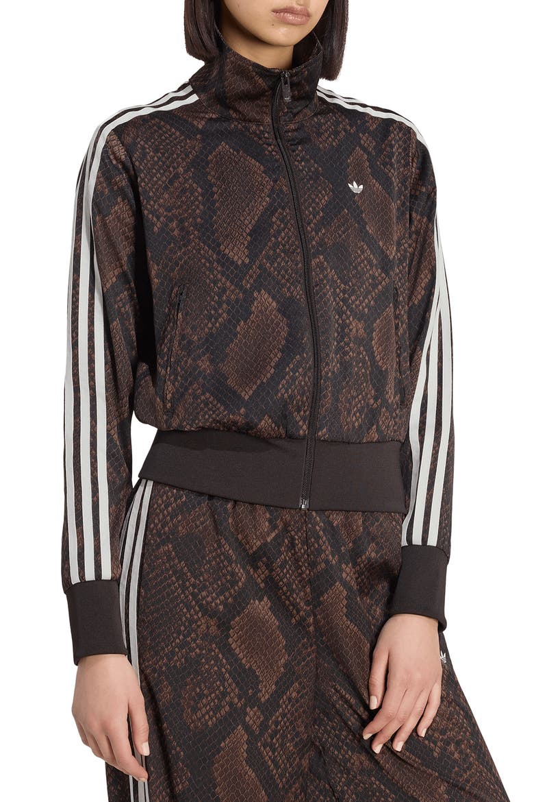 Snakeskin Print Track Jacket, Main, color, EARTH STRATA/ AURORA COFFEE