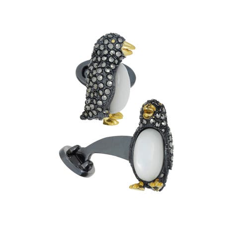 Penguin Marcasite, Mother of Pearl Sterling Cufflinks