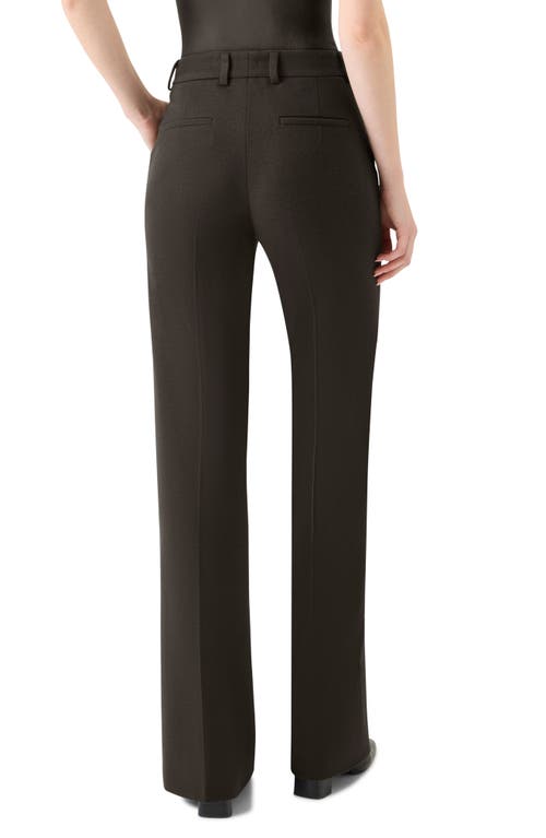 Akris Punto Faysa Pintuck Pleat Flare Wool Pants In Brown