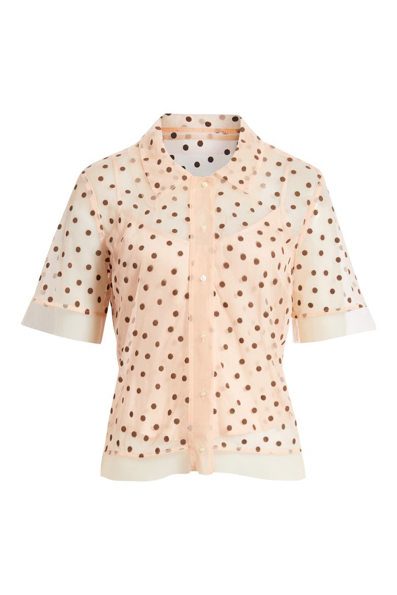 The Cotillion Polka Dot Mesh Top, Alternate, color, PINK DOT