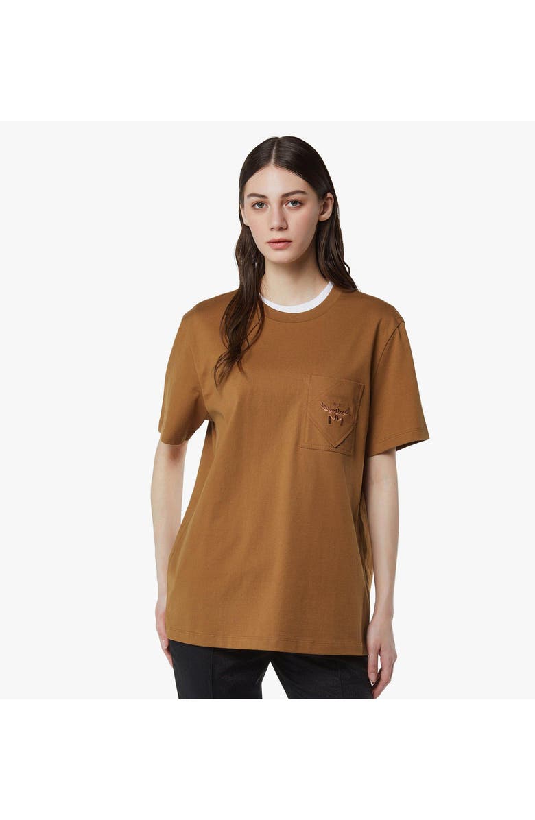 MCM Essential Logo Pocket T-Shirt in Organic Cotton, Alternate, color,