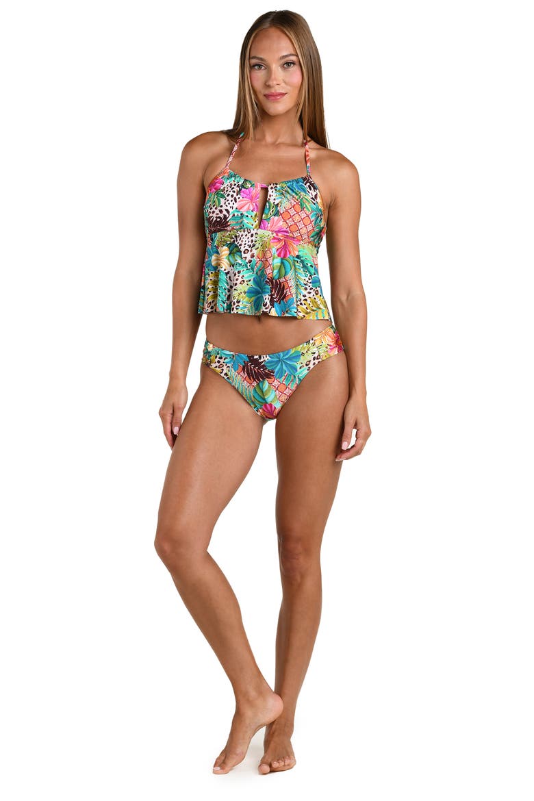 Paradise Heat Halter Tankini, Alternate, color, BLUE MULTI