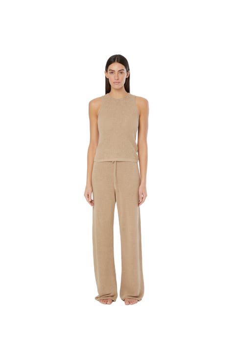 【NONCODE】(Unisex) Odin's String Wide Pants Asymmetrical Contrast Waistband Wide Leg Dress Pants-J.ING
