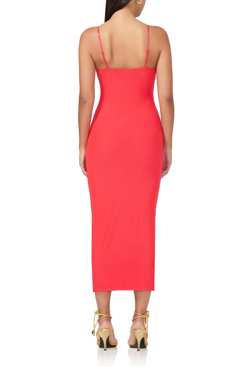 Amina Mesh Midi Slipdress, Alternate, color, CHERRY