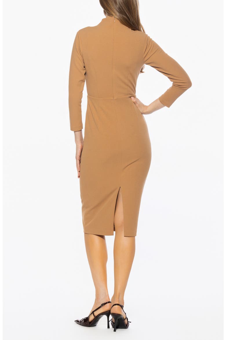 Mika Long Sleeve Midi Dress, Alternate, color, BEIGE