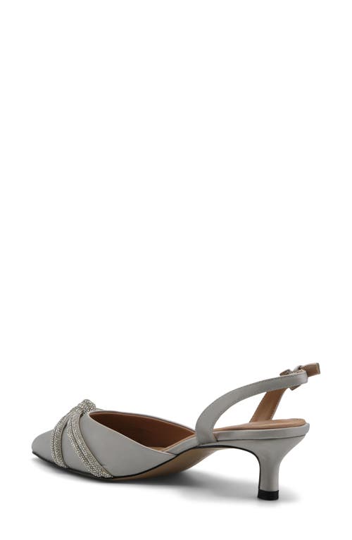 Adrienne Vittadini Sabriel Kitten Heel Slingback Pump In Silver Satin