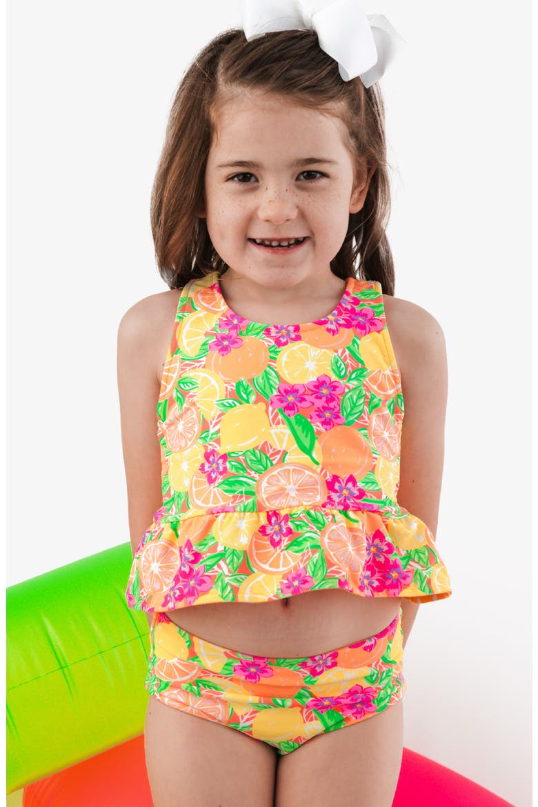 Kids' Neon Squeeze Reversible Two-Piece Swimsuit, Alternate, color, YELLOW