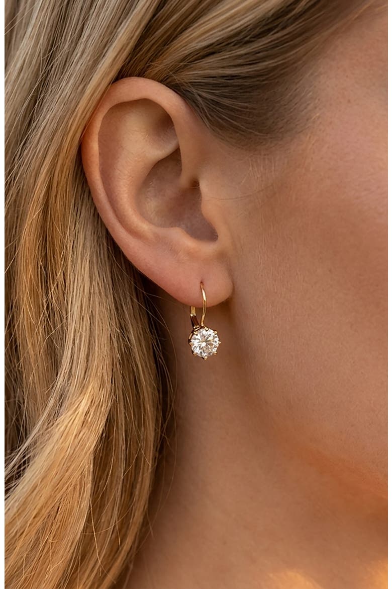 Solitaire Glow Drop Earrings, Alternate, color, GOLD